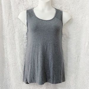 Banana Republic Gray Soft Lace Inset Tank Top